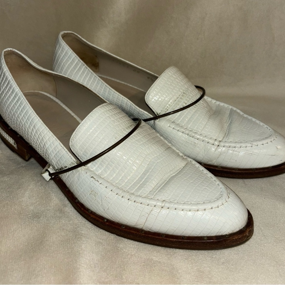 Freda Salvador White Croc Loafer